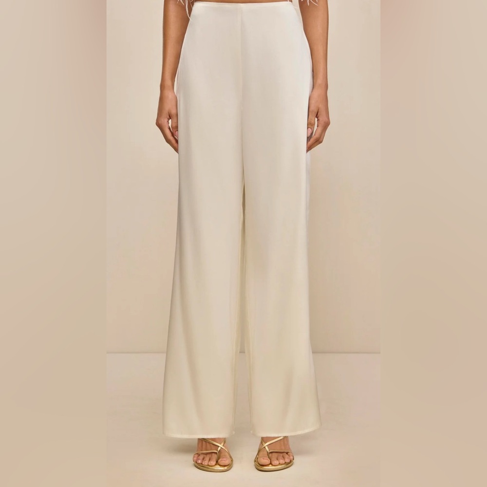 Cult Gaia NWT Silk Kora Pants in Off White